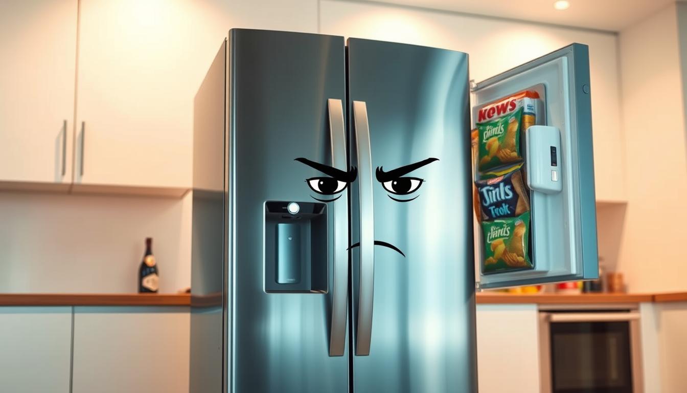 fridge that hides food after emotional guilt is detected